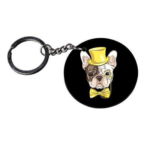 Crafty Worth | dog tag keychain | keychain for kpop Printed Wooden Keychains | Circle Shape Set of 2 keyrings 2×2 inch - alternate view