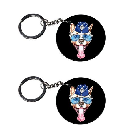 Crafty Worth | watch dogs 2 keychain | keychain for ktm duke Printed Wooden Keychains | Circle Shape Set of 2 keyrings 2×2 inch
