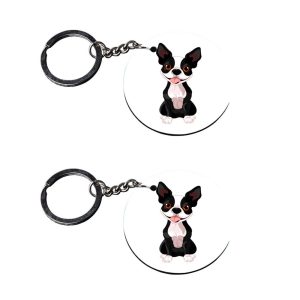 | dog hook keychain | keychain for name stylish customized keychain with photo Printed Wooden Keychain| Circle Shape Set of 2