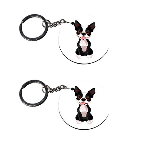 Crafty Worth | dog hook keychain | keychain for name stylish customized keychain with photo Printed Wooden Keychain| Circle Shape Set of 2 keyrings 2×2 inch
