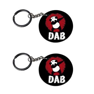 | panda dab keychain | keychain zoozoo customized keychain with photo Printed Wooden Keychain| Circle Shape Set of 2 keyrings