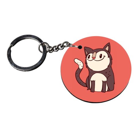 Crafty Worth | cat keychains for boys | keychain for couples customized keychain with photo Printed Wooden Keychain| Circle Shape Set of 2 keyrings 2×2 inch - alternate view