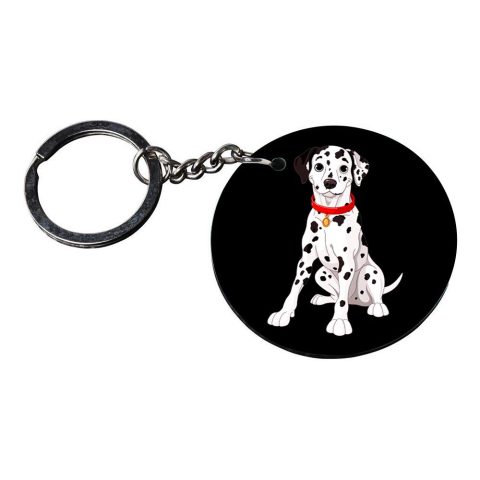 Crafty Worth | dog keychain cute | keychain for tvs ntorq Printed Wooden Keychains | Circle Shape Set of 2 keyrings 2×2 inch - alternate view