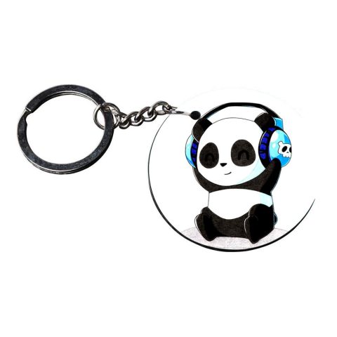 Crafty Worth | panda teddy bear keychain | keychain 5 rupees customized keychain with photo Printed Wooden Keychain| Circle Shape Set of 2 keyrings 2×2 inch - alternate view