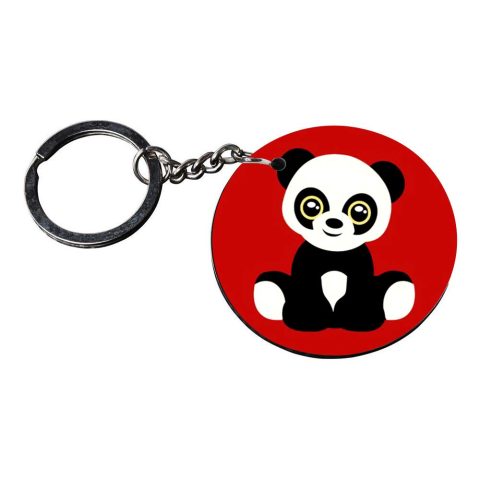 Crafty Worth | panda keychain soft | 3 keychains customized keychain with photo Printed Wooden Keychain| Circle Shape Set of 2 keyrings 2×2 inch - alternate view