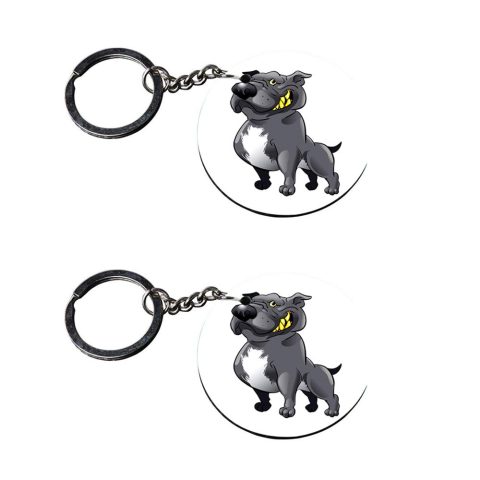 Crafty Worth | dog hook keychain | p keychain for boys customized keychain with photo Printed Wooden Keychain| Circle Shape Set of 2 keyrings 2×2 inch