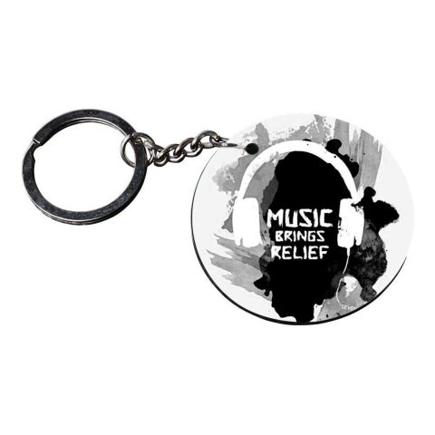 Crafty Worth | keychains for music lover | n keychain for boys customized keychain with photo Printed Wooden Keychain| Circle Shape Set of 2 keyrings 2×2 inch - alternate view