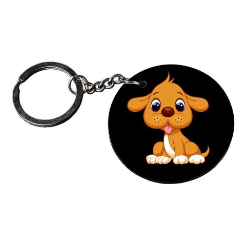 Crafty Worth | dogs neck keychain | harley quinn keychain customized keychain with photo Printed Wooden Keychain| Circle Shape Set of 2 keyrings 2×2 inch - alternate view