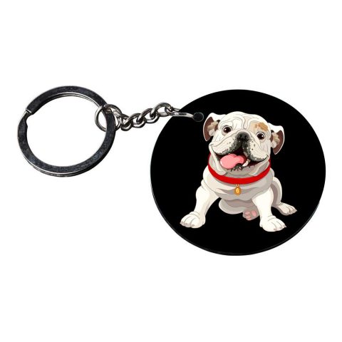 Crafty Worth | dog keychain for girls | r keychain for bike customized keychain with photo Printed Wooden Keychain| Circle Shape Set of 2 keyrings 2×2 inch - alternate view