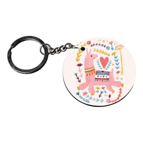 Crafty Worth | keychain for girls unicorn | keychain for friends foreverr customized keychain with photo Printed Wooden Keychain| Circle Shape Set of 2 keyrings 2×2 inch - alternate view