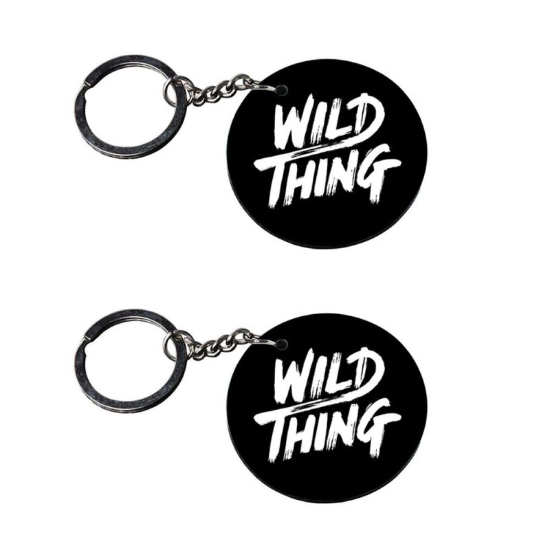 Wild Thing Round Printed Keychain Set