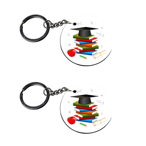 Crafty Worth | keychain for school girls | keychain for doctors customized keychain with photo Printed Wooden Keychain| Circle Shape Set of 2 keyrings 2×2 inch