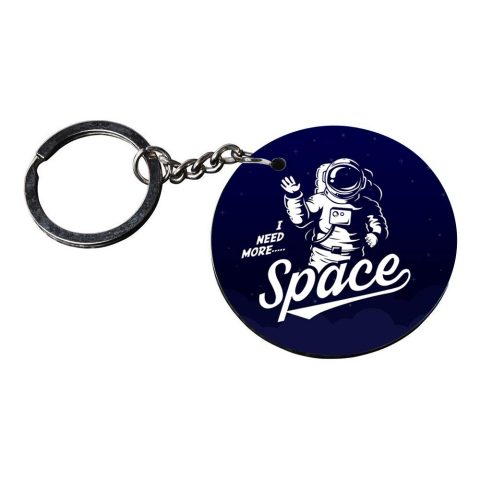 Crafty Worth | astronaut keychain | keychain hanger for wall with decor customized keychain with photo Printed Wooden Keychain| Circle Shape Set of 2 keyrings 2×2 inch - alternate view