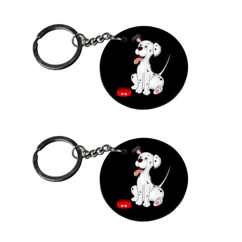 Crafty Worth | dog hook keychain | keychain for office use Printed Wooden Keychains | Circle Shape Set of 2 keyrings 2×2 inch