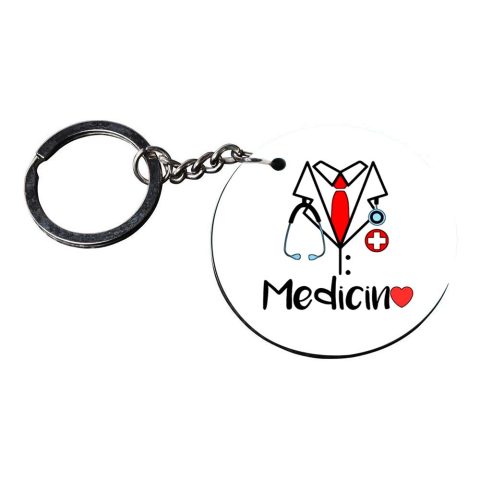 Crafty Worth | medical keychain | keychain bike customized keychain with photo Printed Wooden Keychain| Circle Shape Set of 2 keyrings 2×2 inch - alternate view