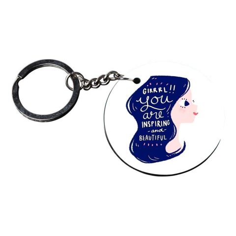 Crafty Worth | keychain for girls bag | s keychain for bike customized keychain with photo Printed Wooden Keychain| Circle Shape Set of 2 keyrings 2×2 inch - alternate view