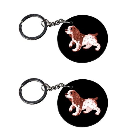 Crafty Worth | dog keychain | keychain for car customized keychain with photo Printed Wooden Keychain| Circle Shape Set of 2 keyrings 2×2 inch