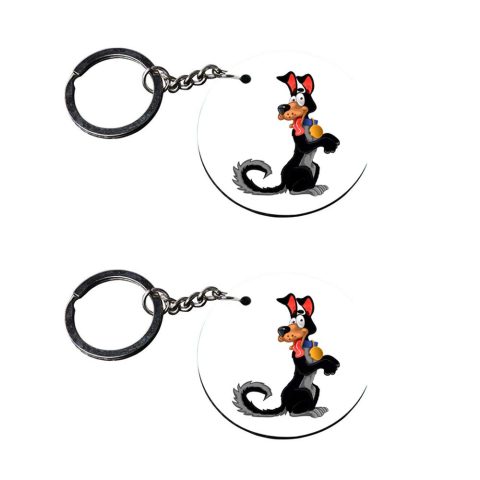 Crafty Worth | puppy dogs keychain | keychain for mom Printed Wooden Keychains | Circle Shape Set of 2 keyrings 2×2 inch