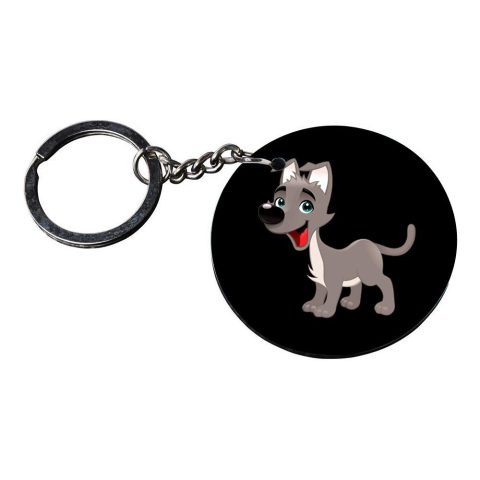 Crafty Worth | pug dog keychain | keychain for car customized keychain with photo Printed Wooden Keychain| Circle Shape Set of 2 keyrings 2×2 inch - alternate view