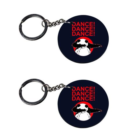 Crafty Worth | panda dab keychain | keychain 100 rupees customized keychain with photo Printed Wooden Keychain| Circle Shape Set of 2 keyrings 2×2 inch