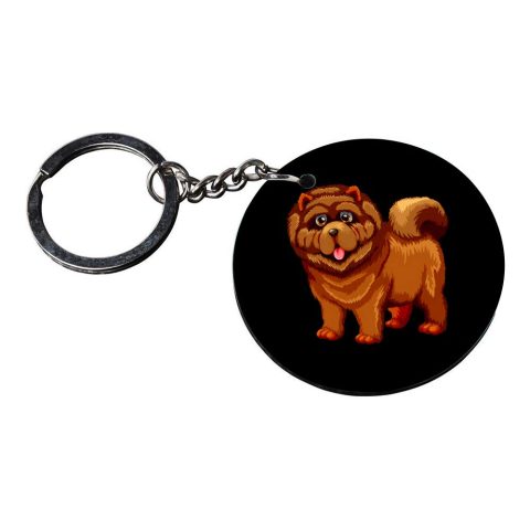 Crafty Worth | pug dog keychain | keychain for husband bike Printed Wooden Keychains | Circle Shape Set of 2 keyrings 2×2 inch - alternate view