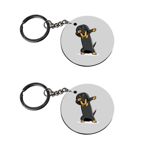 Crafty Worth | unicorn dab keychain | keychain 100 rupees for girls customized keychain with photo Printed Wooden Keychain| Circle Shape Set of 2 keyrings 2×2 inch