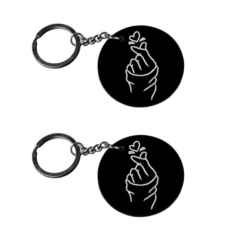 Round Finger Heart Keychain