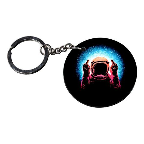 Crafty Worth | Space men keychain | keychain joker customized keychain with photo Printed Wooden Keychain| Circle Shape Set of 2 keyrings 2×2 inch - alternate view