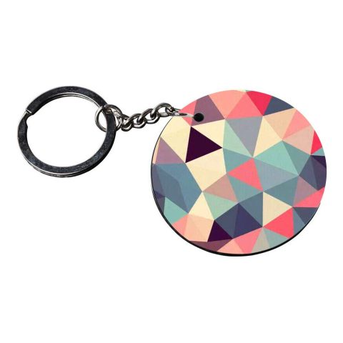 Crafty Worth | abstract keychain | keychain combo customized keychain with photo Printed Wooden Keychain| Circle Shape Set of 2 keyrings 2×2 inch - alternate view