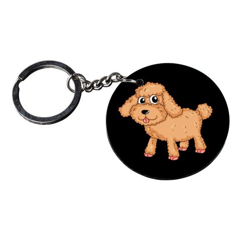 Crafty Worth | puppy dogs keychain | keychain for pouch girls Printed Wooden Keychains | Circle Shape Set of 2 keyrings 2×2 inch - alternate view