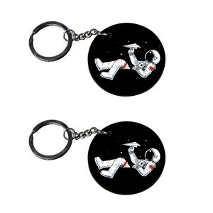 | astronaut keychain | keychain iron man customized keychain with photo Printed Wooden Keychain| Circle Shape Set of 2 keyrin
