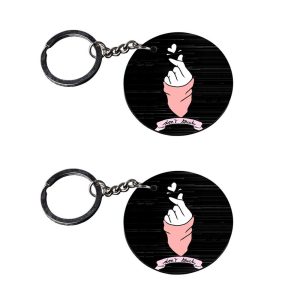 | snap it | keychain for girls customized keychain with photo Printed Wooden Keychain| Circle Shape Set of 2 keyrings 2x2 inc