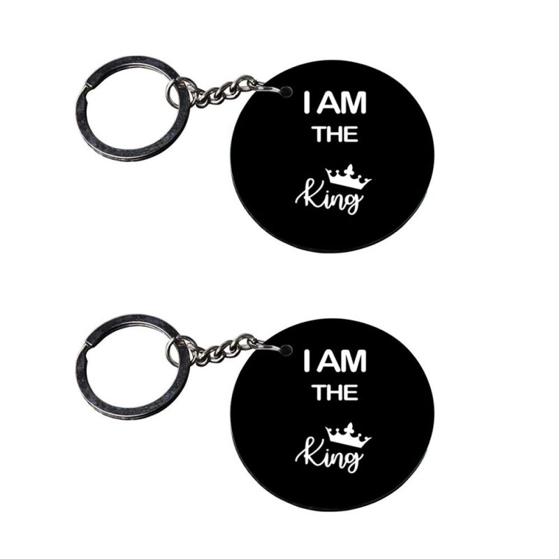I Am The King Round Keychain