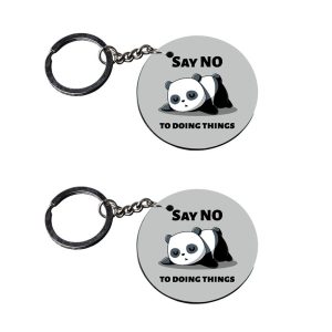 | panda keychains | keychain 3d customized keychain with photo Printed Wooden Keychain| Circle Shape Set of 2 keyrings 2x2 in
