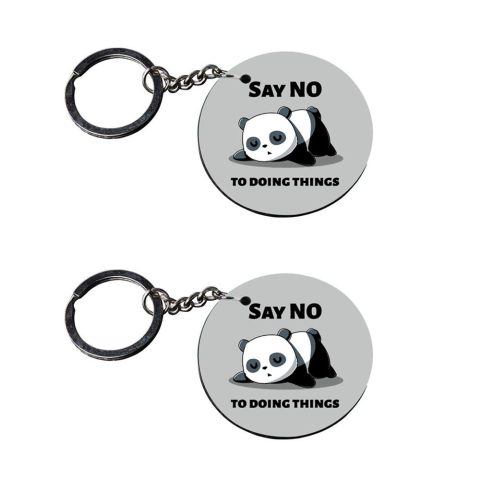 Crafty Worth | panda keychains | keychain 3d customized keychain with photo Printed Wooden Keychain| Circle Shape Set of 2 keyrings 2×2 inch