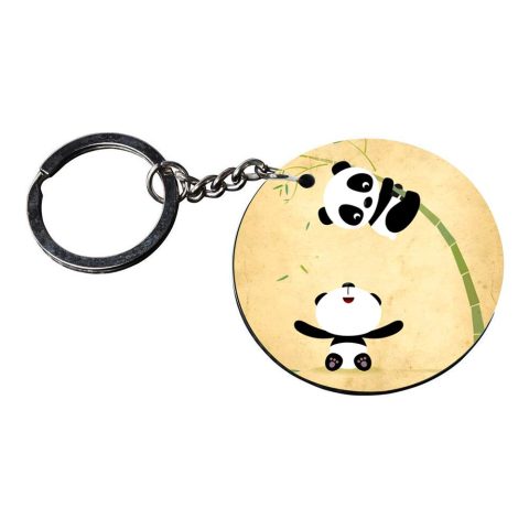 Crafty Worth | panda teddy keychain | 5 keychain customized keychain with photo Printed Wooden Keychain| Circle Shape Set of 2 keyrings 2×2 inch - alternate view