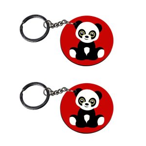 Crafty Worth soft panda keychain set of 2 trio style