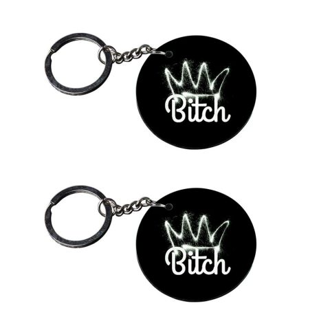 Crafty Worth | key chain for girls stylish latest | keychain kit customized keychain with photo Printed Wooden Keychain| Circle Shape Set of 2 keyrings 2×2 inch