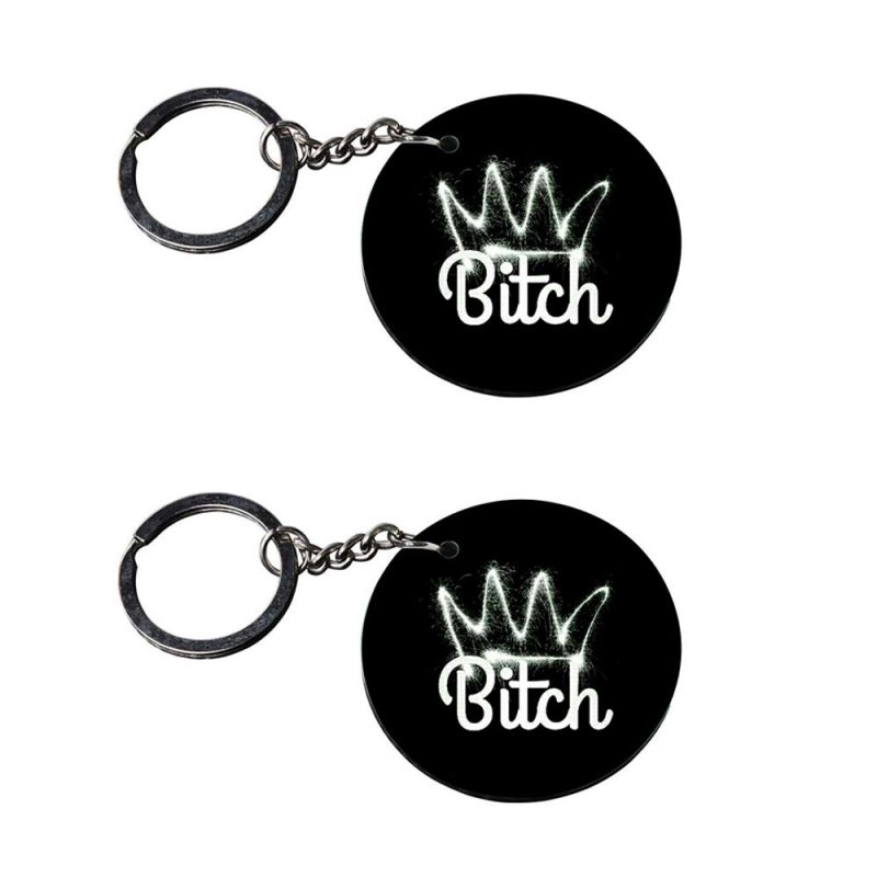 Round Crown Graphic Keychain
