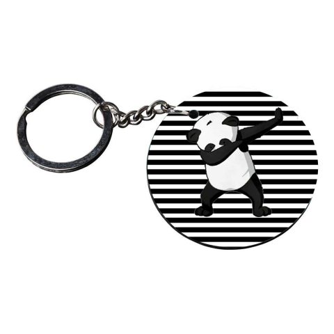 Crafty Worth | panda dab keychain | z keychain customized keychain with photo Printed Wooden Keychain| Circle Shape Set of 2 keyrings 2×2 inch - alternate view