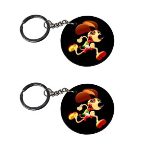| Dog keychain | keychain for r15 bike customized keychain with photo Printed Wooden Keychain| Circle Shape Set of 2 keyrings
