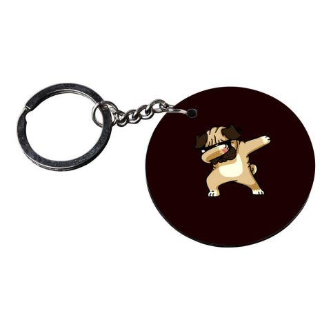 Crafty Worth | dog dab keychain | keychain bike mt 15 customized keychain with photo Printed Wooden Keychain| Circle Shape Set of 2 keyrings 2×2 inch - alternate view