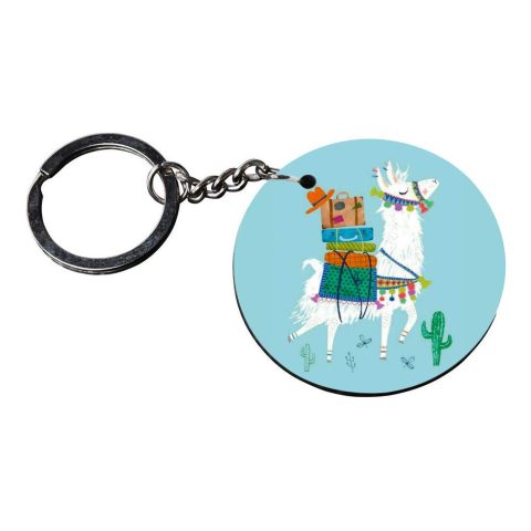 Crafty Worth | keychain for girls under 100 | keychain for car customized keychain with photo Printed Wooden Keychain| Circle Shape Set of 2 keyrings 2×2 inch - alternate view