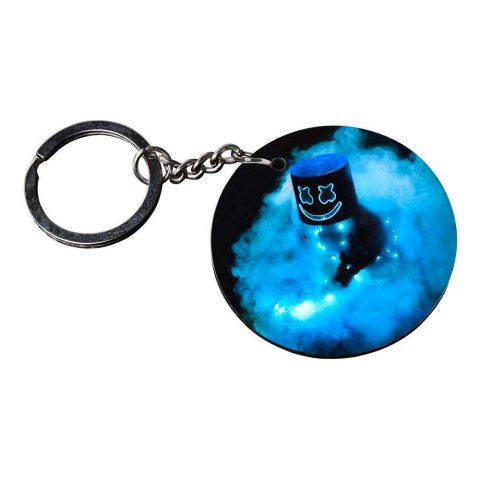 Crafty Worth | X X smily marshmallow keychain | keychain quirky customized keychain with photo Printed Wooden Keychain| Circle Shape Set of 2 keyrings 2×2 inch - alternate view