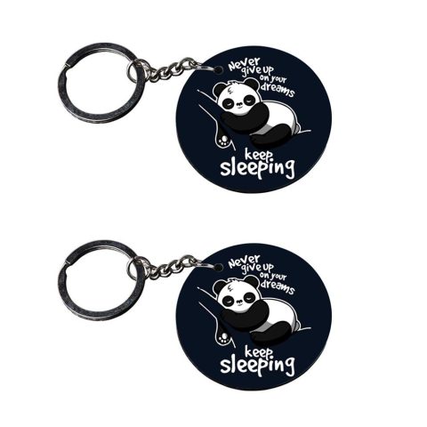 Crafty Worth | panda keychains cute | 6 in 1 keychain tool customized keychain with photo Printed Wooden Keychain| Circle Shape Set of 2 keyrings 2×2 inch