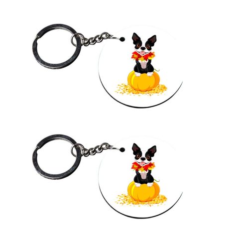 Crafty Worth | dog metal keychain | keychain for name tag customized keychain with photo Printed Wooden Keychain| Circle Shape Set of 2 keyrings 2×2 inch