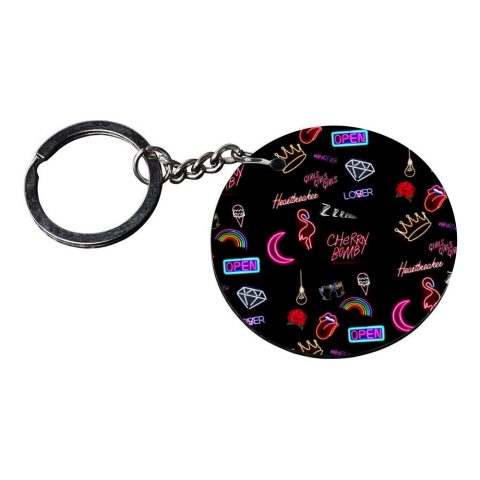 Crafty Worth | key chain for girls cute under 50 | keychain unicorn customized keychain with photo Printed Wooden Keychain| Circle Shape Set of 2 keyrings 2×2 inch - alternate view
