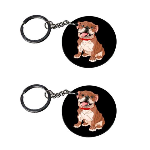 Crafty Worth | dog tag keychain | r keychain for men bike customized keychain with photo Printed Wooden Keychain| Circle Shape Set of 2 keyrings 2×2 inch