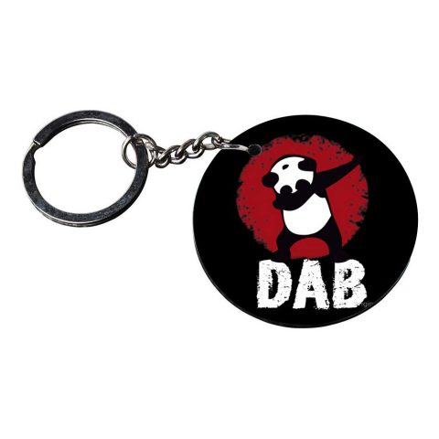 Crafty Worth | panda dab keychain | keychain zoozoo customized keychain with photo Printed Wooden Keychain| Circle Shape Set of 2 keyrings 2×2 inch - alternate view