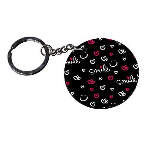 Crafty Worth | smile keychain | keychain drive safe customized keychain with photo Printed Wooden Keychain| Circle Shape Set of 2 keyrings 2×2 inch - alternate view